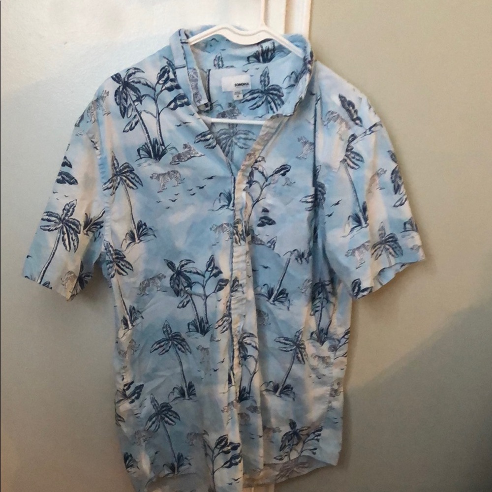 Sonoma Men’s Tropical Forest Short Sleeve Button Down Shirt